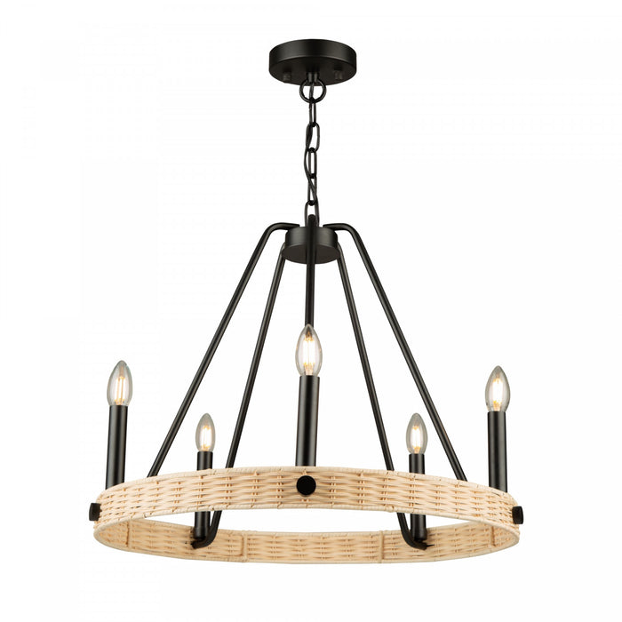 Lustre Perris noir à 5 ampoules