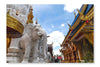  Beautiful Decorated Hindu Sculptures In Thai Temple 28 po x 42 po : Cadre d'art mural et panneau de tissu