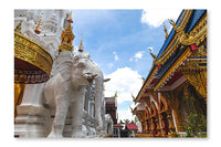 Beautiful Decorated Hindu Sculptures In Thai Temple 28 po x 42 po : Cadre d'art mural et panneau de tissu