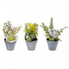 Fleurs artificielles dans un pot - ensemble de 3 fleurs artificielles