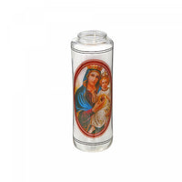 Chandelle religieuse blanche avec image de Marie - ensemble de 2