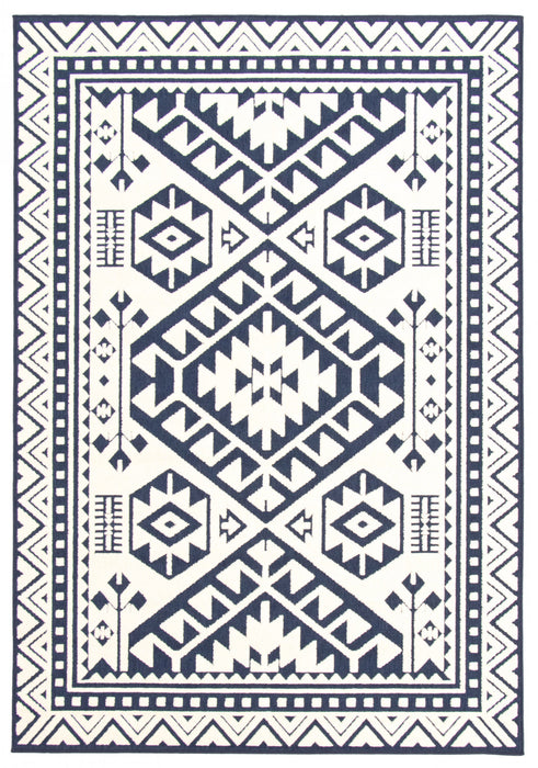 Carpette Gaia bleue 5 pi 3 po x 7 pi 7 po