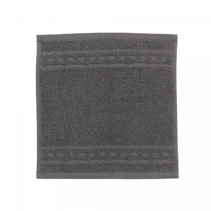 Débarbouillette nattée gris anthracite 12 x 12 - ensemble de 6 serviettes