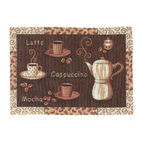 Napperon 13 x 18 en tapisserie orné de types de café - ensemble de 12