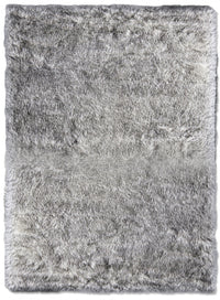 Carpette moelleuse Marty en peau de mouton à pointes grises- 2 pi 0 po x 3 pi 0 po 