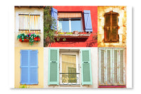  Traditional French Windows 16 po x 24 po : Cadre d'art mural et panneau de tissu