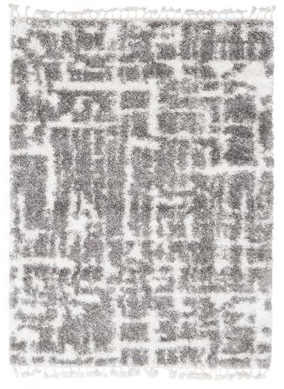 Helma Urban Cream, Dark Grey Shag 3'11" X 5'11" Area Rug