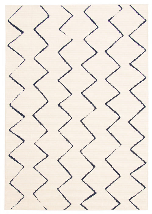 Carpette Kimi bleueivoire 5 pi 3 po x 7 pi 7 po