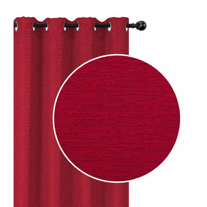 Panneau coupe-lumière Linea de 84 po rouge en jacquard - ensemble de 2