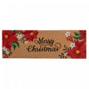 Paillasson 16 x 48 en fibre de coco orné de poinsettias et « Merry Christmas »