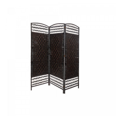 3 Panel Woven Bamboo Screen Basketweave|Paravent natté en bambou tissé à 3 panneaux