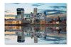  London Skylines At Dusk 28 po x 42 po : Cadre d'art mural et panneau de tissu