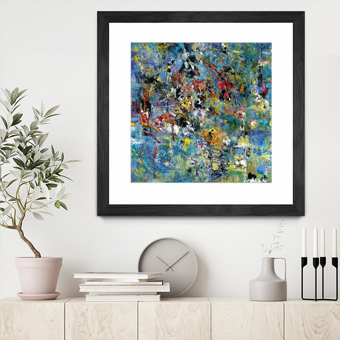 Œuvre d’art murale encadrée noire et mate « Carpe Diem 2 » 36 x 36