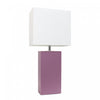 Lampe de table moderne Elegant Designs en cuir - violette