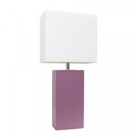 Lampe de table moderne Elegant Designs en cuir - violette