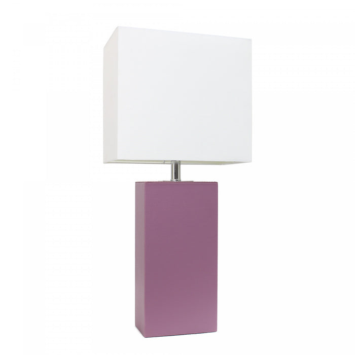 Lampe de table moderne Elegant Designs en cuir - violette