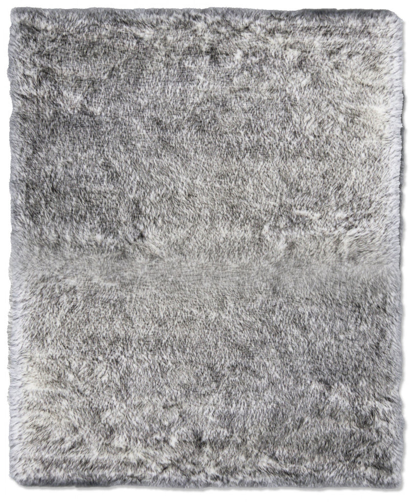 Marty Sheepskin Plush Grey Tip Area Rug - 4' x 6'