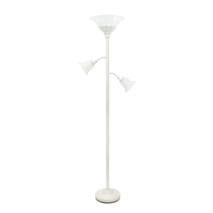 Lampe à pied Elegant Designs à 3 ampoules, blanche