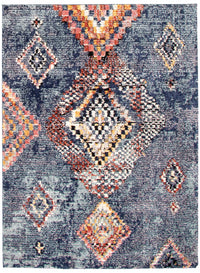 Carpette Makondo Mosaique bleu - 6 pi 7 pox 9 pi 6 po
