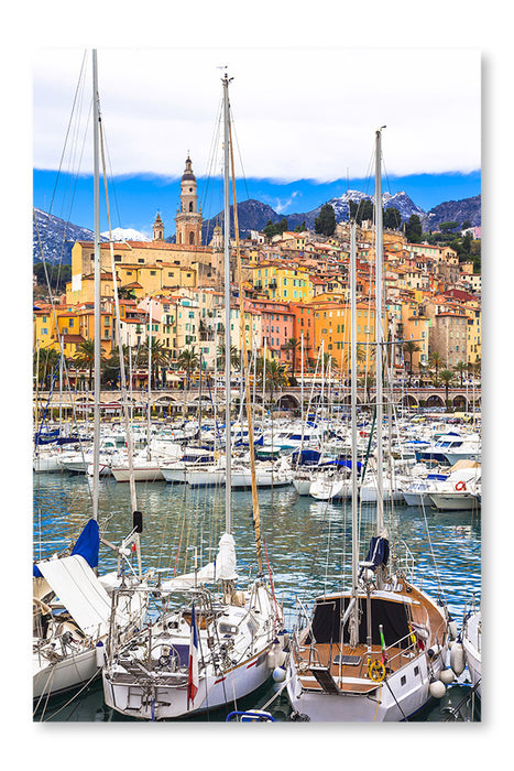  Luxury Vacation In South Of France 16 po x 24 po : Cadre d'art mural et panneau de tissu