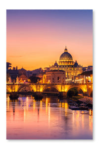 Rome, Italy With St Peter Basilica Of The Vatican 2 16 po x 24 po : Cadre d'art mural et panneau de tissu