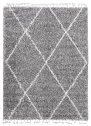 Carpette à poil long Helma Losange gris clair 3 pi 11 po x 5 pi 11 po