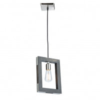 Luminaire suspendu Gatehouse pin foncé et nickel brossé à 1 ampoule