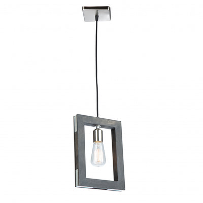 Gatehouse 1-Light Dark Pine and Brushed Nickel Pendant 