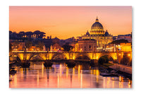  Rome, Italy With St Peter Basilica Of The Vatican 24 po x 36 po : Cadre d'art mural et panneau de tissu