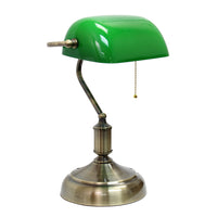 Lampe de bureau/de travail de type banquier Simple Designs, verte
