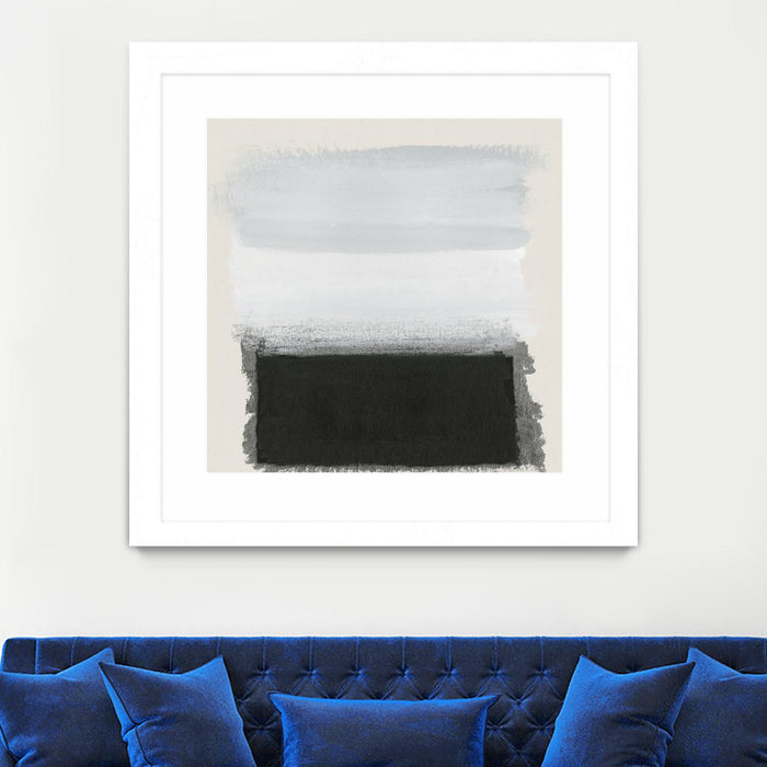 Œuvre d’art murale encadrée blanche et mate « Star Night Interlude » 36 x 36