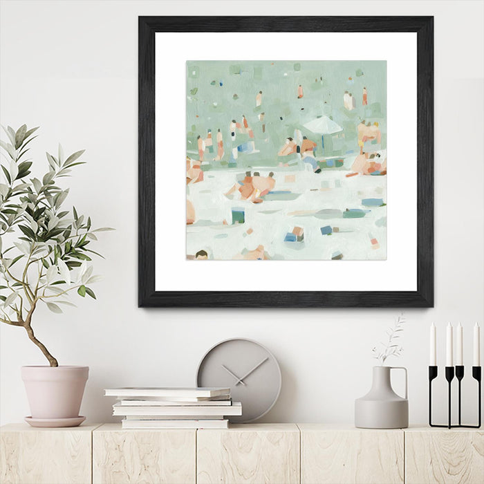 Œuvre d’art murale encadrée noire et mate « Summer Confetti I » 36 x 36