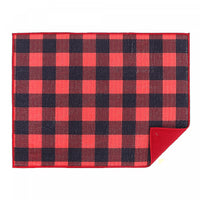 Tapis d’égouttage en microfibre à point à carreaux rouge