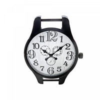 Horloge en forme de montre noire en métal