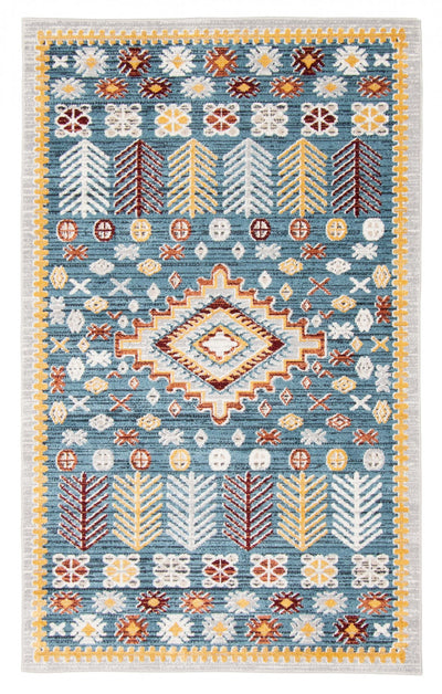 Gypsy Blue Machine Washable Area Rug - 5'0" x 7'0"