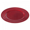 Assiette de présentation de 13 po rouge ornée de sphères - ensemble de 6