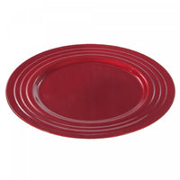 Assiette de présentation de 13 po rouge ornée de sphères - ensemble de 6