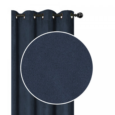 Faux Suede Panel With 8 Grommets Navy Blue - Set of 2 Drapes and Blinds|Panneau en suédine bleu marine avec 8 œillets - ensemble de 2 rideaux et stores