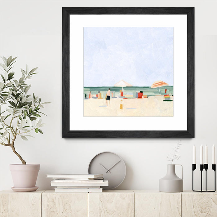 Œuvre d’art murale encadrée noire et mate « Family Vacation Ii » 36 x 36