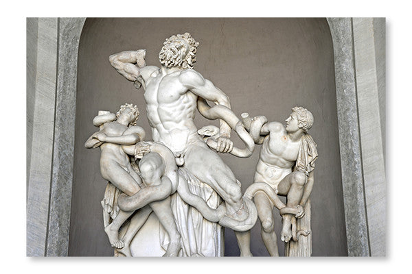  Laocoon And His Sons Statue In Vatican Museum 28 po x 42 po : Cadre d'art mural et panneau de tissu