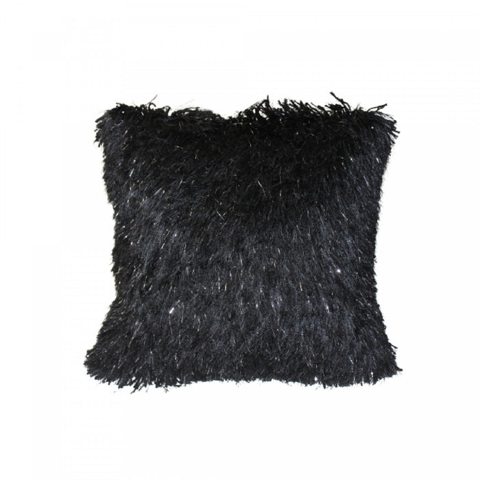 Coussin à fourrure noire - ensemble de 2 coussins