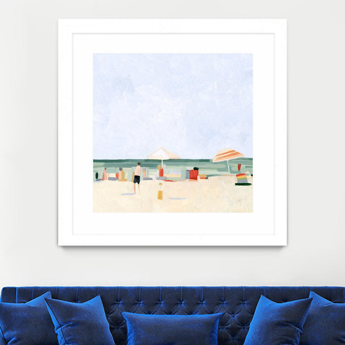Œuvre d’art murale encadrée blanche et mate « Family Vacation Ii » 36 x 36