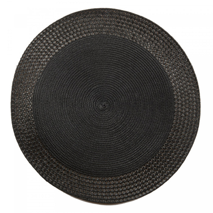 Napperon rond en vinyle avec bordure noire - ensemble de 12