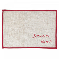 Napperon brodé « Joyeux Noël » 13 x 18 - ensemble de 12