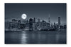  New York City At Night 16 po x 24 po : Oeuvre d’art murale en panneau de tissu sans cadre