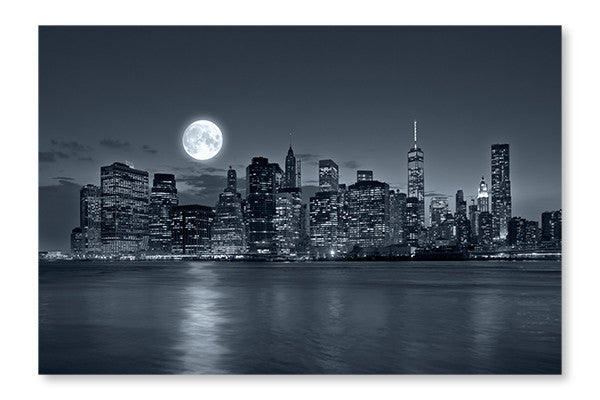 New York City At Night 16x24 Wall Art Fabric Panel Without Frame