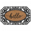 Tapis de plancher « Hello » en caoutchouc et tapis-brosse - octogone