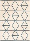 Carpette Anandi ivoire-bleu - 5 pi 3 pox 7 pi 3 po