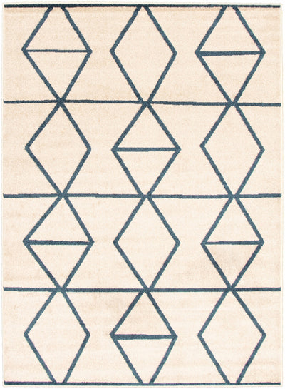 Anandi Ivory-Blue Area Rug - 5'3" x 7'3"