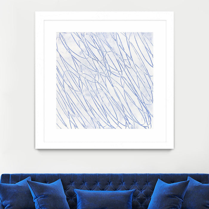 Œuvre d’art murale encadrée blanche et mate « Hula Ii » 36 x 36